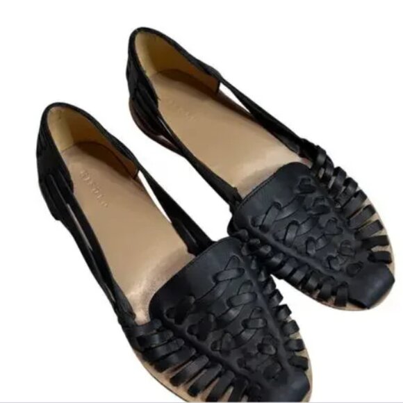 Like New Nisolo Huarache Woven Leather Women's Sandals in Black - Picture 2 of 3